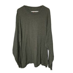 hanes beefy 3X mens green long sleeve shirt durable soft